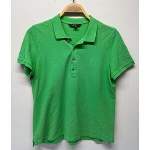 Lauren Ralph Lauren Womens Large Short Sleeve Polo Shirt Kelly Green